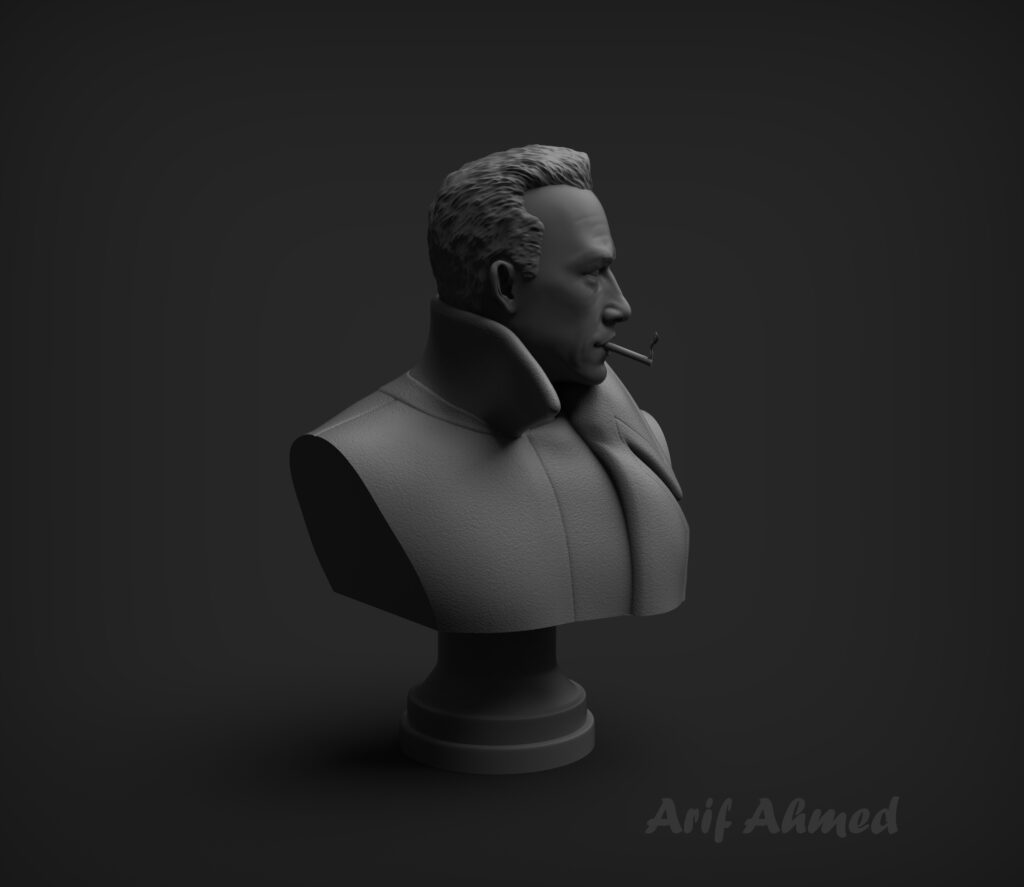 Albert Camus portrait 3d Art - Artist Task